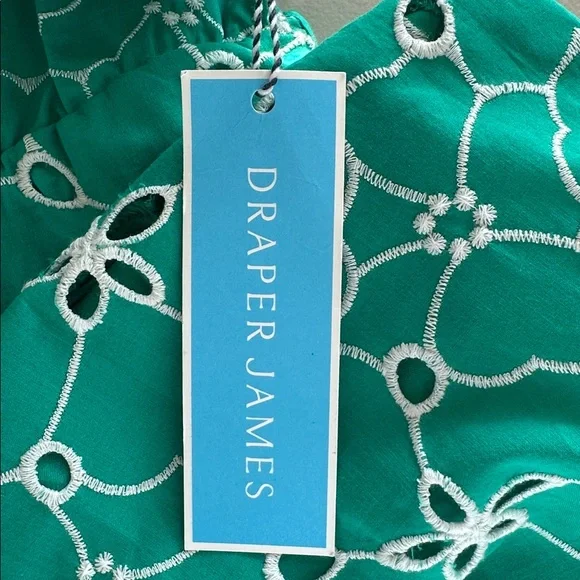 NWT Draper James Green Sundress with White Link-embroidery Size Medium - Picture 12 of 15